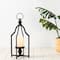 16.5" Modern Farmhouse Black Metal Candle Lantern